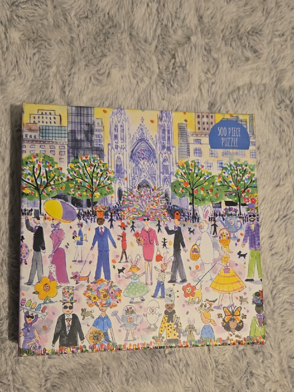 Galison 500-Piece Easter Parade Puzzle With Michael Storrings Artwork, NEW